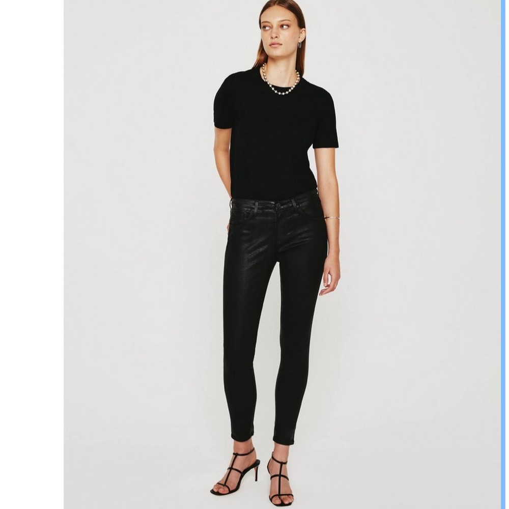 AG super skinny legging ankle leatherette jeans
